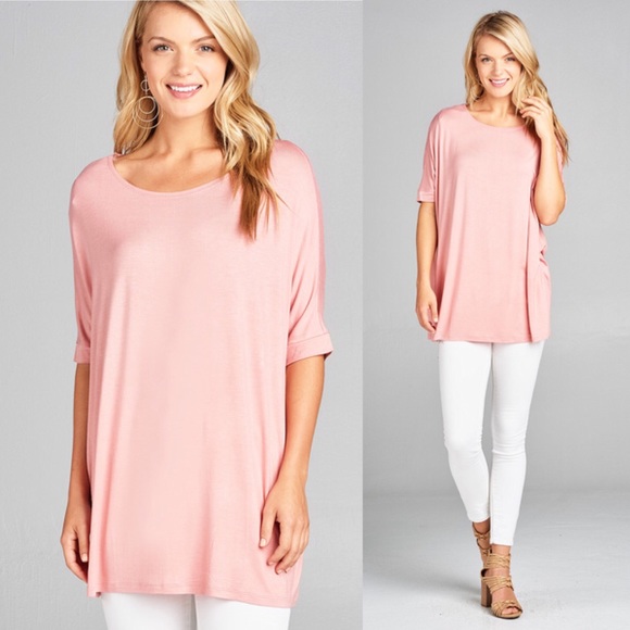 WILA Tops - SARAH 💕 tunic tee shirts 3/4 sleeve blush pink